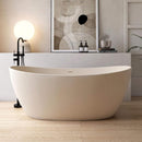 [65X33.5-Inch] Nuvia Freestanding Modern Oval Stone Resin Soaking Tub With Overflow Drain (SAK39231)