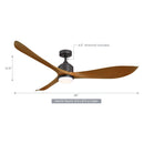 66" Misael Propeller Industrial DC Motor Ceiling Fan with LED Lighting