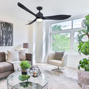 66'' Misael Propeller Integrated Led Indoor Modern Black Ceiling Fan with Remote And Light Kit Included
