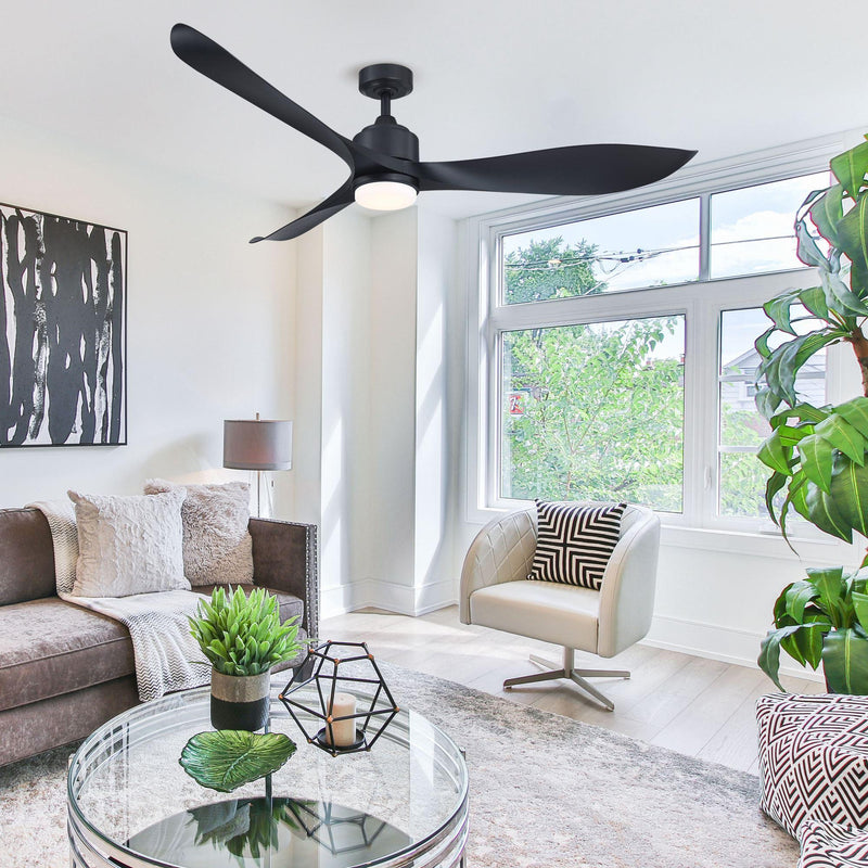 66" Misael Propeller Industrial DC Motor Ceiling Fan with LED Lighting