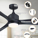 66" Misael Propeller Industrial DC Motor Ceiling Fan with LED Lighting
