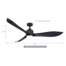 66" Misael Propeller Industrial DC Motor Ceiling Fan with LED Lighting