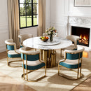 59" Round Sintered Stone Dining Table Set