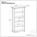 Amherst - 5 Shelf Bookcase, Handcrafted by Unique Piece Furniture