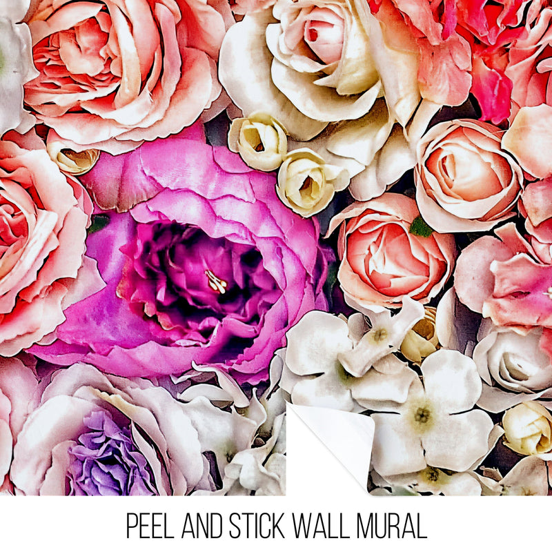 Vibrant Floral Bliss Wallpaper Mural - Colorful Roses and Flower Arrangements