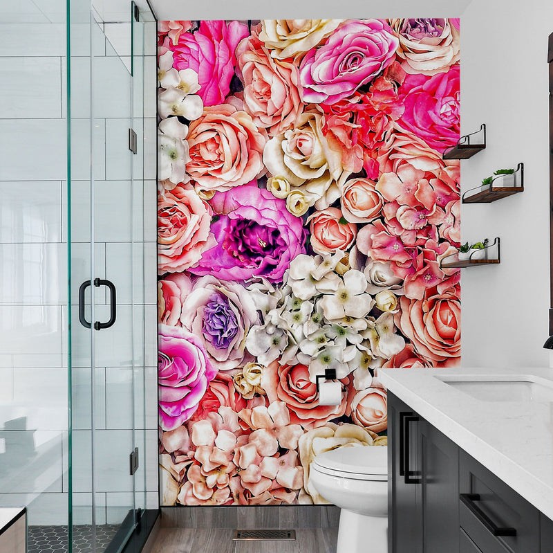 Vibrant Floral Bliss Wallpaper Mural - Colorful Roses and Flower Arrangements