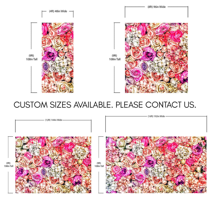 Vibrant Floral Bliss Wallpaper Mural - Colorful Roses and Flower Arrangements