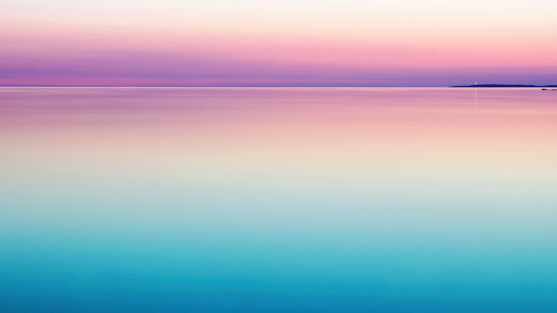 Pastel Pink Sunset Ocean Wallpaper Mural - Tropical Calm Waters.