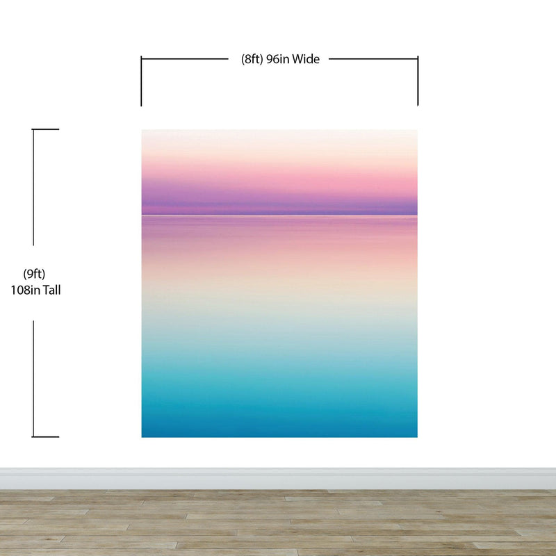 Pastel Pink Sunset Ocean Wallpaper Mural - Tropical Calm Waters.