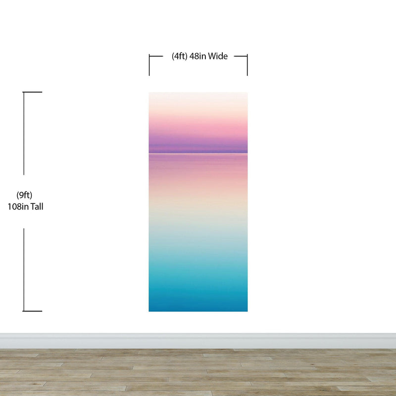 Pastel Pink Sunset Ocean Wallpaper Mural - Tropical Calm Waters.