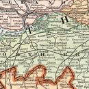 Vintage Map of Netherlands, Belgium & Luxembourg 1901