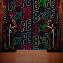 Neon Bape Brand Lights Wallpaper Mural. Streetwear Hype Beast Aesthetics.