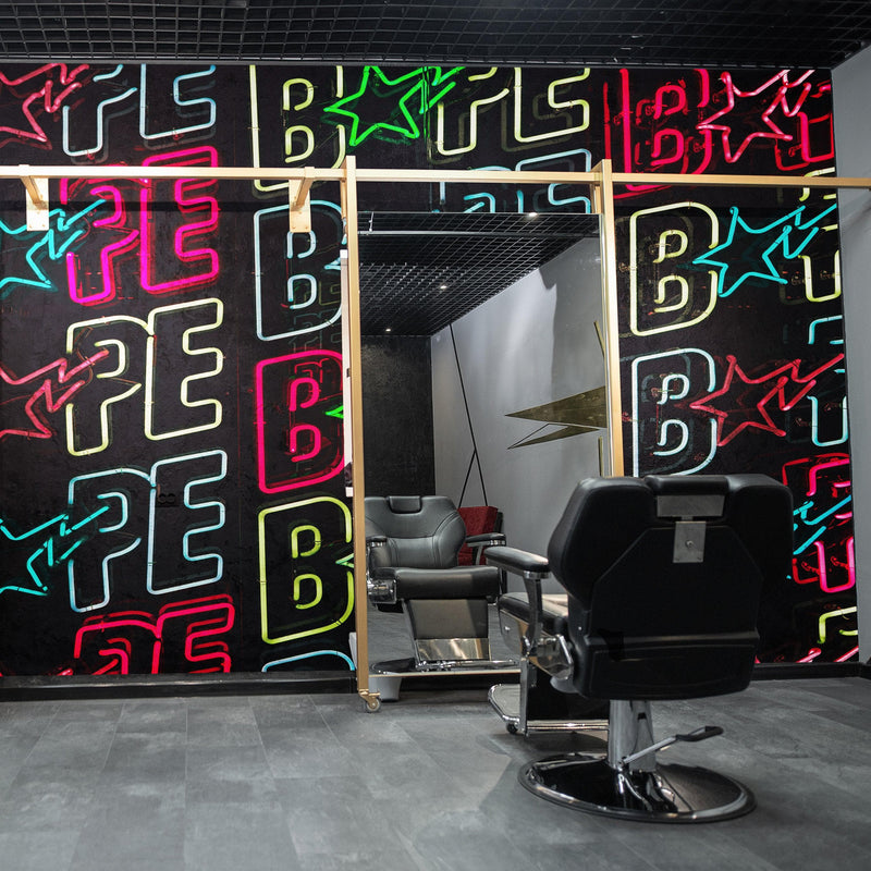 Neon Bape Brand Lights Wallpaper Mural. Streetwear Hype Beast Aesthetics.