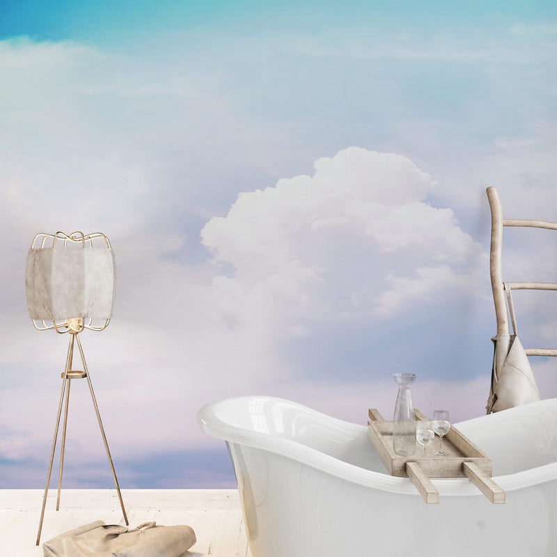 Pastel Sky and Clouds Kids Wallpaper Mural - Dreamy Nursery Peel and Stick Wallpaper.