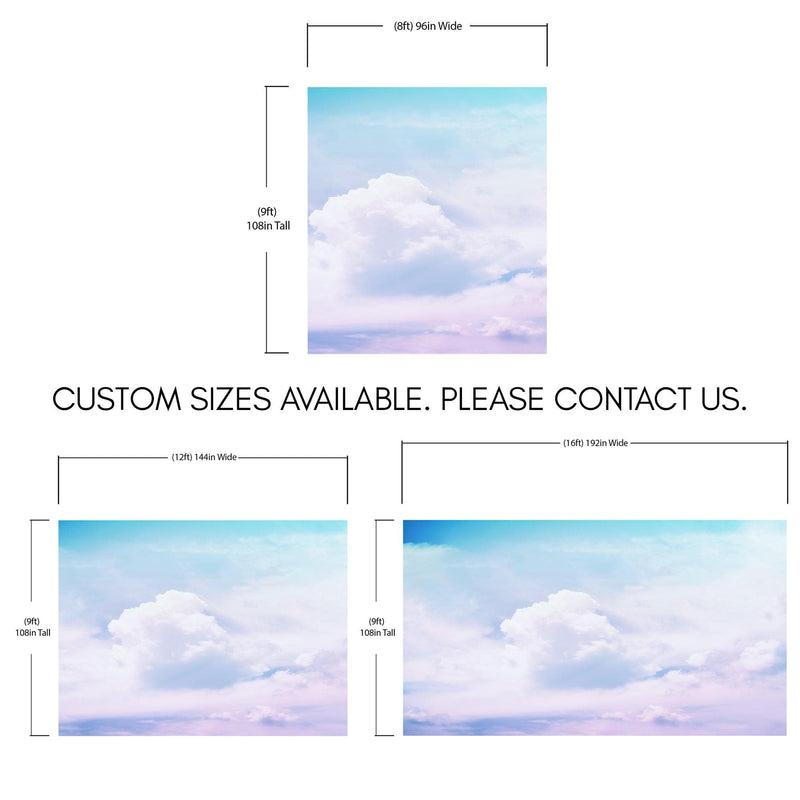 Pastel Sky and Clouds Kids Wallpaper Mural - Dreamy Nursery Peel and Stick Wallpaper.