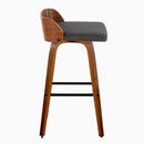 Maya - Mid Century Modern Fixed Height Barstool With Swivel And Square Footrest (Set of 2) by HouseOfZazla