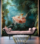 The Swing Wallpaper Painting. Retro Vintage Wall Mural Print. Bedroom Wall Art. French Artist Jean-Honoré Fragonard.
