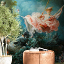 The Swing Wallpaper Painting. Retro Vintage Wall Mural Print. Bedroom Wall Art. French Artist Jean-Honoré Fragonard.