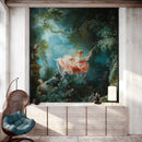 The Swing Wallpaper Painting. Retro Vintage Wall Mural Print. Bedroom Wall Art. French Artist Jean-Honoré Fragonard.