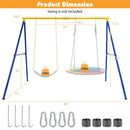660 LBS Extra-Large A-Shaped Swing Stand with Anti-Slip Footpads (Without Seat)-Yellow by LJGDeals