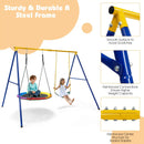 660 LBS Extra-Large A-Shaped Swing Stand with Anti-Slip Footpads (Without Seat)-Yellow by LJGDeals