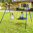660 LBS Extra-Large A-Shaped Swing Stand with Anti-Slip Footpads (Without Seat)-Yellow by LJGDeals