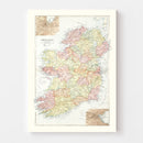 Vintage Map of Ireland 1891