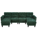 Modular Sectional Sofa With Movable Ottomans, USB Ports & Side Tables by HouseOfZazla