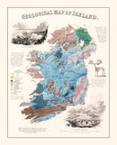Vintage Geological Map of Ireland 1850