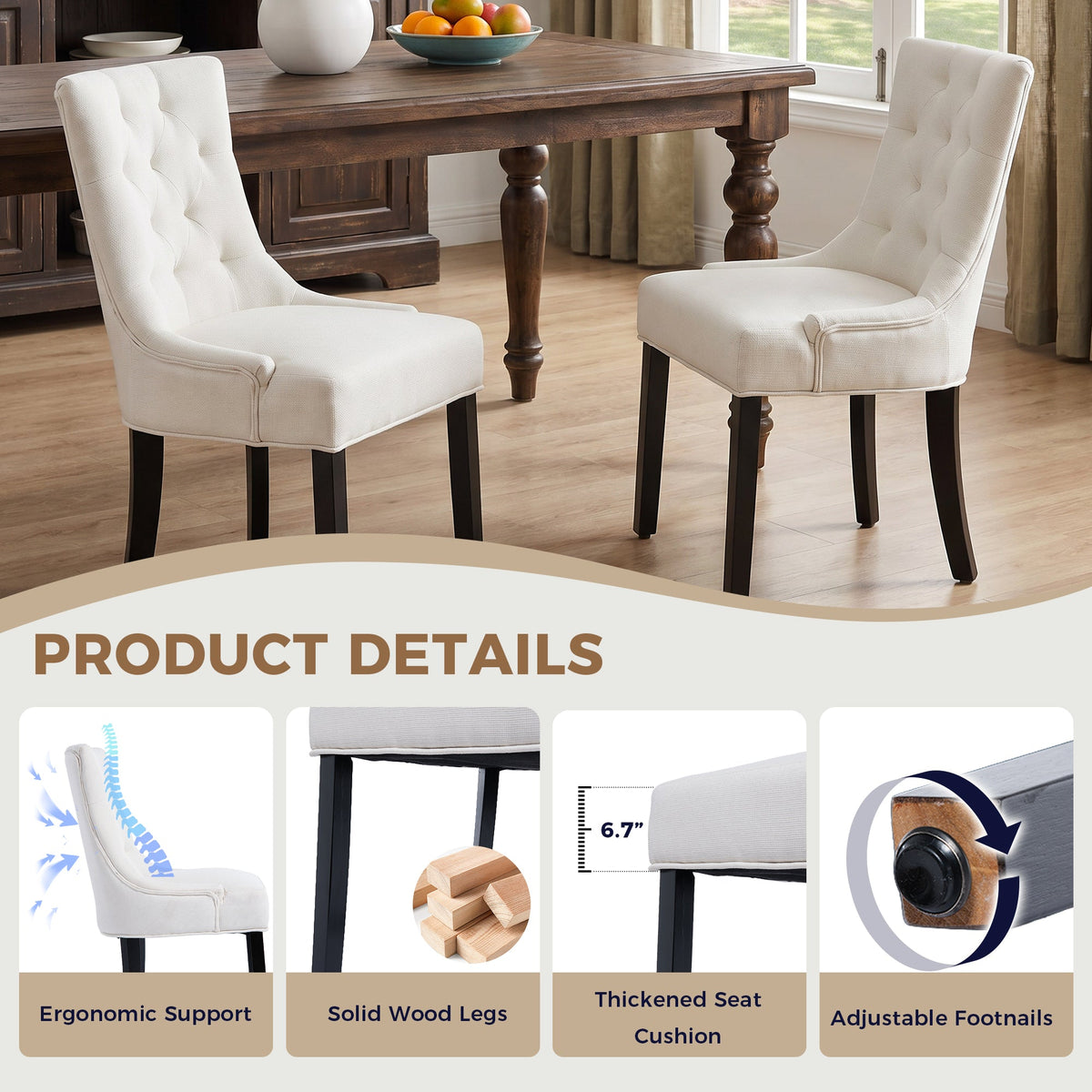 Modern Tufted Dining Chair, photo 5 of 10