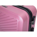 3 Piece Luggage Sets ABS Lightweight Suitcase with Two Hooks, Spinner Wheels, TSA Lock, (20/24/28), Pink