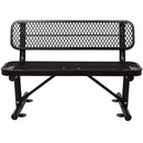 6' Outdoor Steel Bench With Backrest by HouseOfZazla