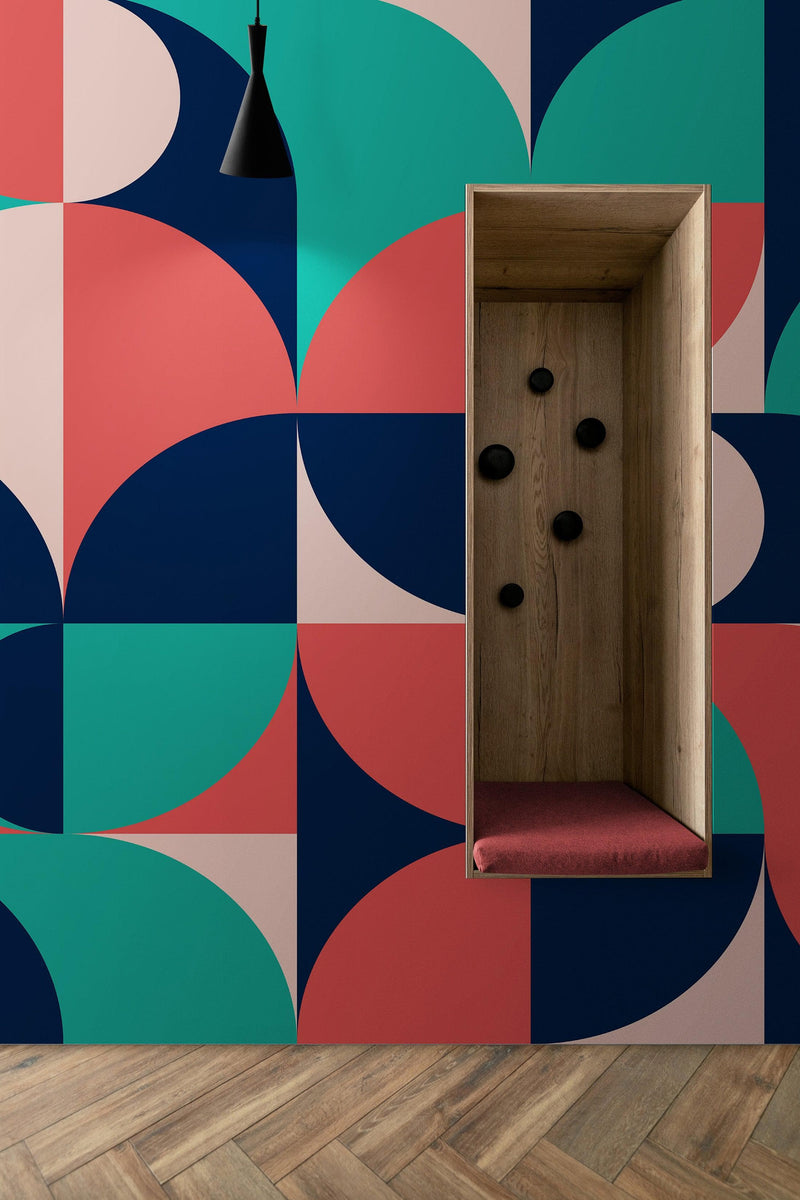 Geometric Shapes Contemporary Wall Mural.