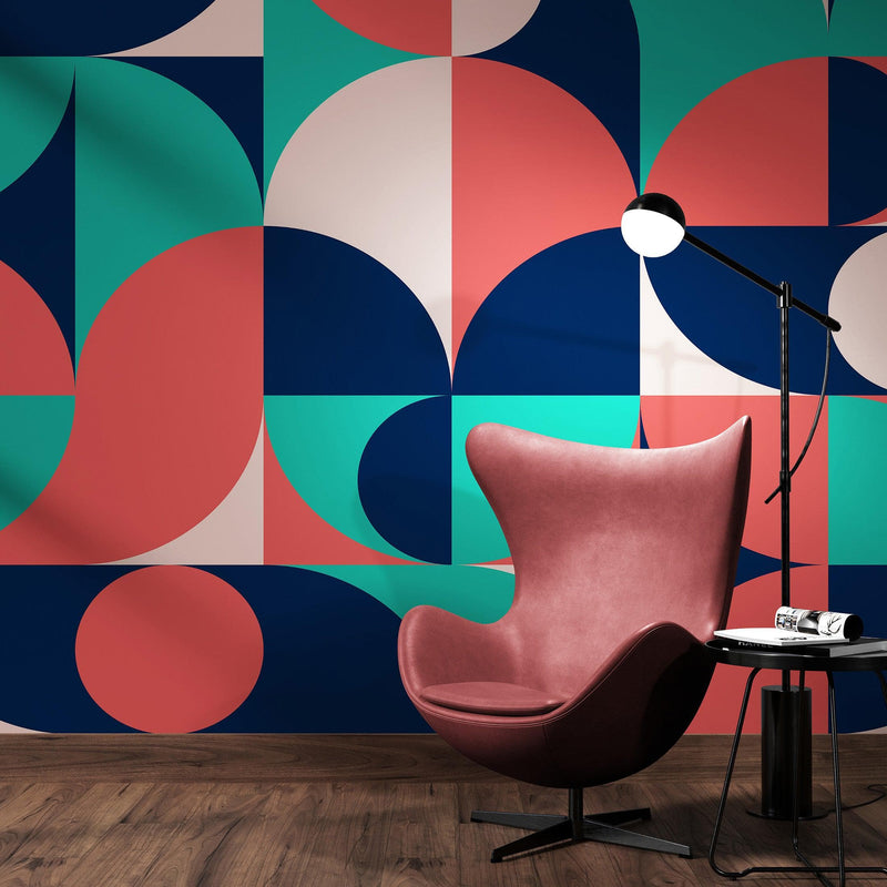 Geometric Shapes Contemporary Wall Mural.