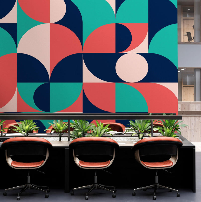 Geometric Shapes Contemporary Wall Mural.