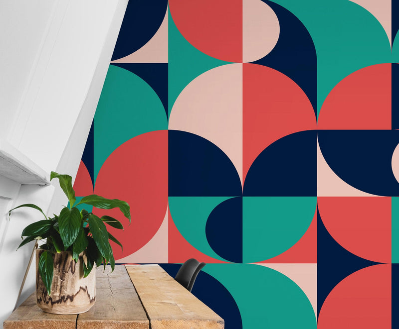 Geometric Shapes Contemporary Wall Mural.