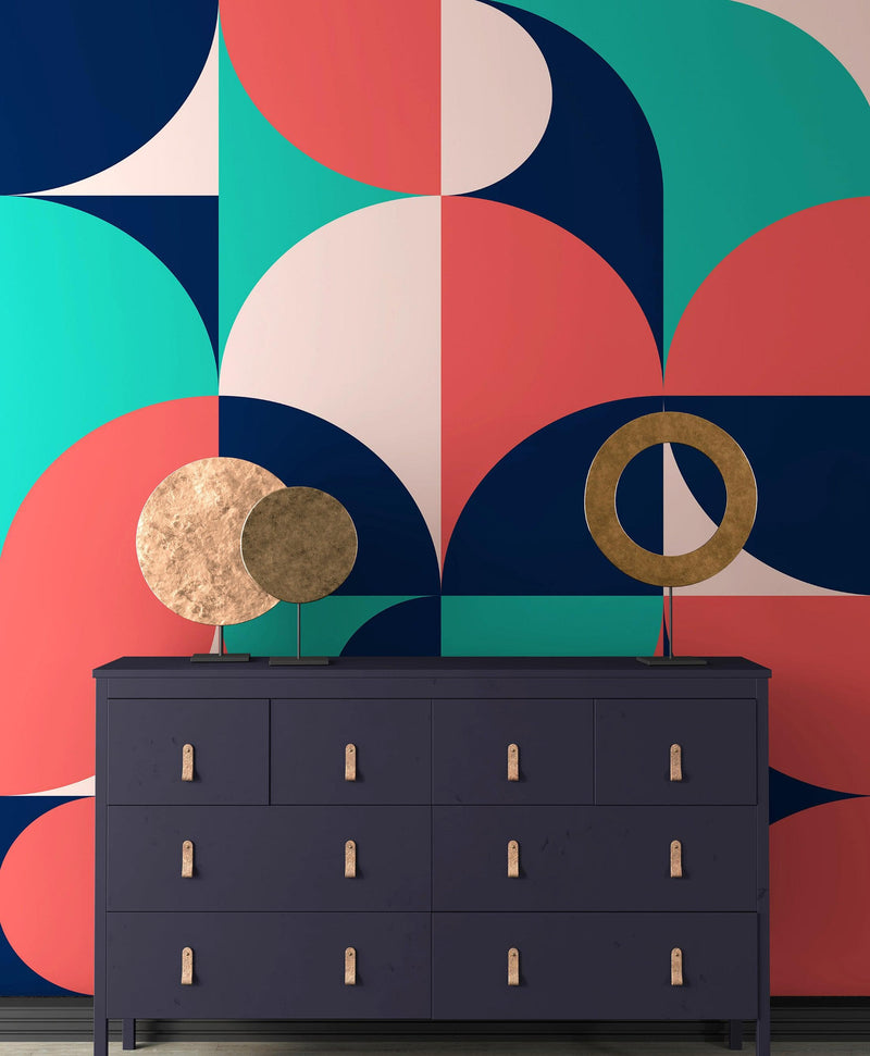 Geometric Shapes Contemporary Wall Mural.