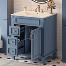 Bathroom Vanity With Sink, Compact Cabinet & 2 Drawers And Adjustable Shelf
