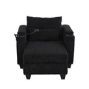 Convertible Chaise Lounge Sofa Chair With USB Ports, Cup Holders, Phone Holder And Storage by HouseOfZazla