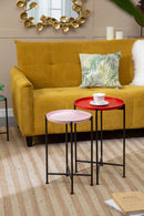 Set of 4 Multicolor Round Nesting Plant Stands