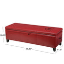 Upholstered PU Leather Storage Ottoman, Solid Wooden Legs by HouseOfZazla
