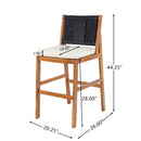 Outdoor Acacia Wood Bar Stools (Set of 2)
