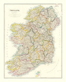 Vintage Map of Ireland 1884