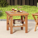 Outdoor Side Table with Storage Shelf for Small Space by DirectDeals