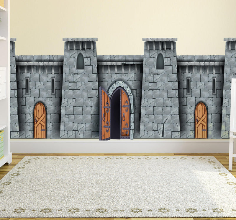 Medieval Castle Wallpaper / Peel and Stick Wall Mural.