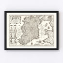 Vintage Map of Ireland 1676