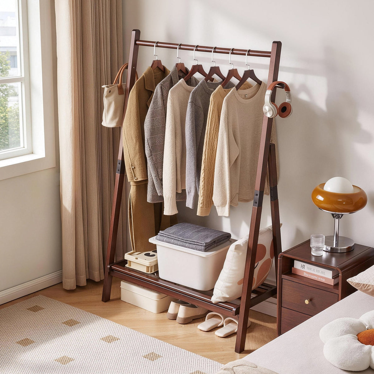 Heavy-Duty Solid Wood Freestanding Clothes Rack, photo 6 of 10