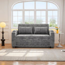 Pull Out Loveseat Sofa With Adjsutable Backrest, 2 Pillows, Cup Holders, USB Ports For Living Room by Unique Piece Furniture