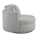 Mindy - Oversized Swivel Barrel Chair - Gray by HouseOfZazla