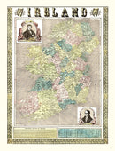 Vintage Map of Ireland 1855